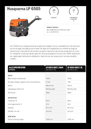 Walce wibracyjne tandemowe Husqvarna LP 6505