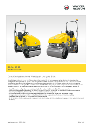 Walce wibracyjne tandemowe Wacker Neuson RD 16-100