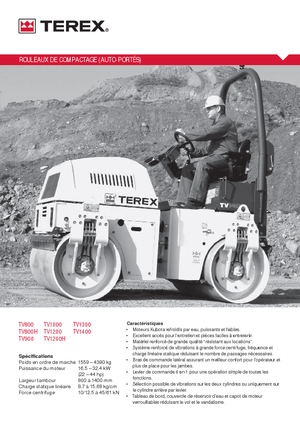 Walce wibracyjne tandemowe Terex TV 900