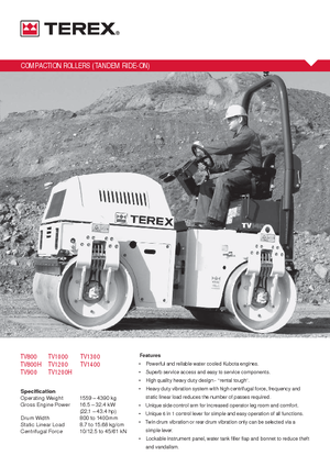 Walce wibracyjne tandemowe Terex TV 900