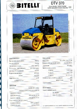 Walce wibracyjne tandemowe Bitelli DTV 370