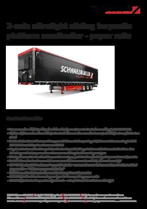 Naczepy - plandeki Schwarzmüller 3-axle ultralight sliding tarpaulin platform semitrailer - paper rolls