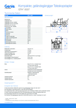 Ładowarki teleskopowe Genie GTH-3007