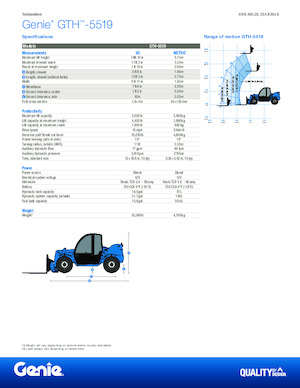 Ładowarki teleskopowe Genie GTH-5519 