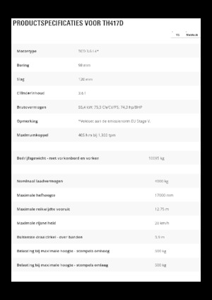 Ładowarki teleskopowe Caterpillar TH417D