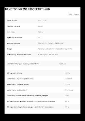 Ładowarki teleskopowe Caterpillar TH417D