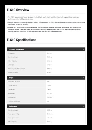 Ładowarki teleskopowe Bobcat TL619