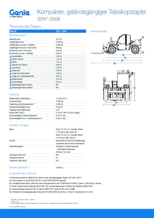 Ładowarki teleskopowe Genie GTH-2506