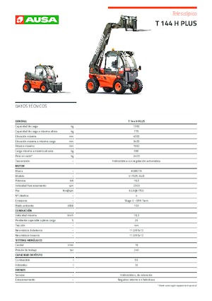 Ładowarki teleskopowe Ausa T 144 H Plus