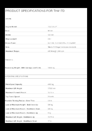 Ładowarki teleskopowe Caterpillar TH417D