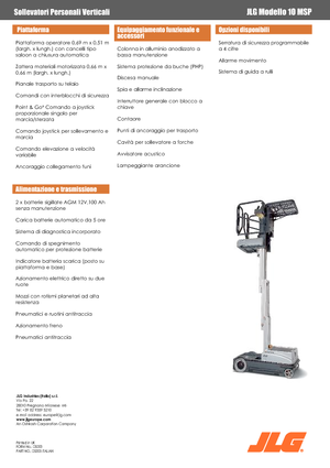 Kołowe platformy robocze z masztem pionowym JLG 10MSP