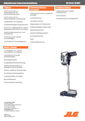 Kołowe platformy robocze z masztem pionowym JLG 10MSP