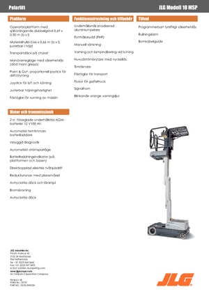 Kołowe platformy robocze z masztem pionowym JLG 10MSP