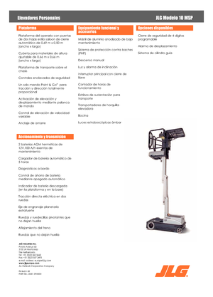 Kołowe platformy robocze z masztem pionowym JLG 10MSP