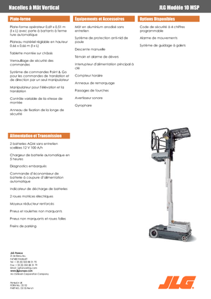 Kołowe platformy robocze z masztem pionowym JLG 10MSP