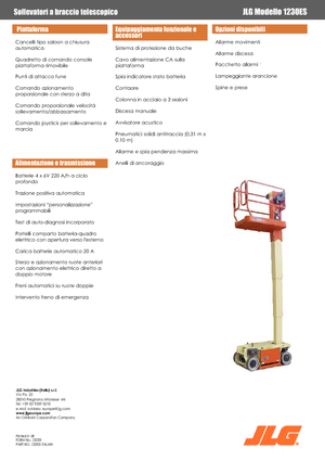 Kołowe platformy robocze z masztem pionowym JLG 1230ES