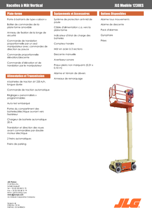 Kołowe platformy robocze z masztem pionowym JLG 1230ES