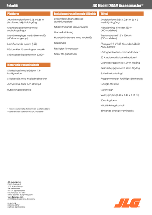 Kołowe platformy robocze z masztem pionowym JLG 20AM