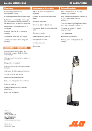 Kołowe platformy robocze z masztem pionowym JLG 20MVL