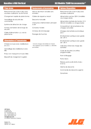 Kołowe platformy robocze z masztem pionowym JLG 25AM