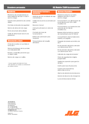 Kołowe platformy robocze z masztem pionowym JLG 25AM