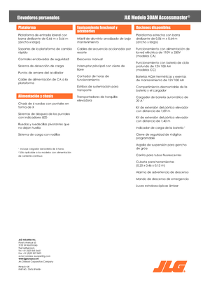 Kołowe platformy robocze z masztem pionowym JLG 30AM