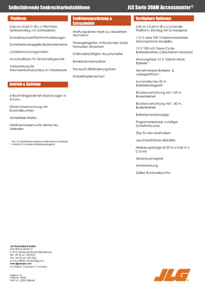 Kołowe platformy robocze z masztem pionowym JLG 30AM