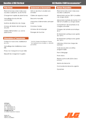Kołowe platformy robocze z masztem pionowym JLG 41AM