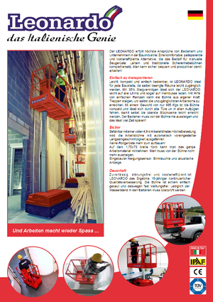 Kołowe platformy robocze z masztem pionowym Bravi Leonardo Outdoor