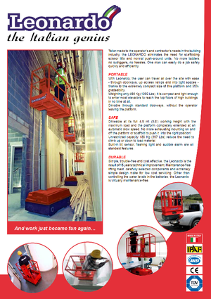 Kołowe platformy robocze z masztem pionowym Bravi Leonardo Outdoor