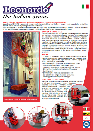 Kołowe platformy robocze z masztem pionowym Bravi Leonardo Outdoor