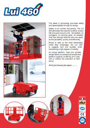 Kołowe platformy robocze z masztem pionowym Bravi Lui 460