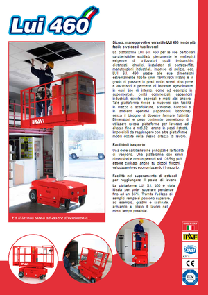 Kołowe platformy robocze z masztem pionowym Bravi Lui 460