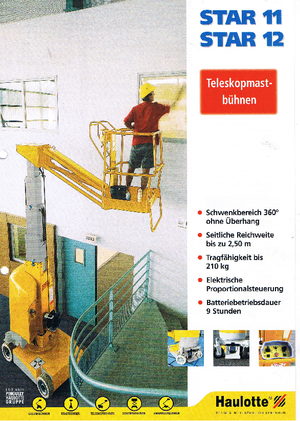 Kołowe platformy robocze z masztem pionowym Haulotte Star 12
