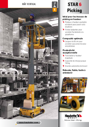 Kołowe platformy robocze z masztem pionowym Haulotte Star 6 P