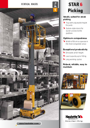 Kołowe platformy robocze z masztem pionowym Haulotte Star 6 P