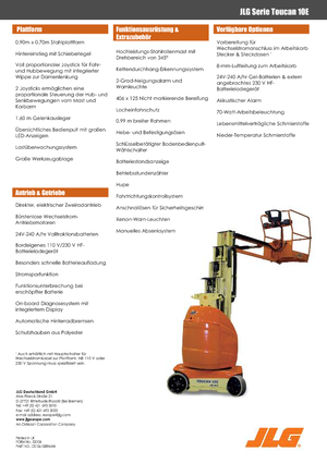 Kołowe platformy robocze z masztem pionowym JLG-Toucan Toucan 10 E