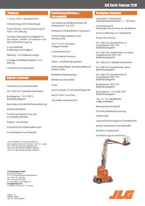 Kołowe platformy robocze z masztem pionowym JLG-Toucan Toucan 1210