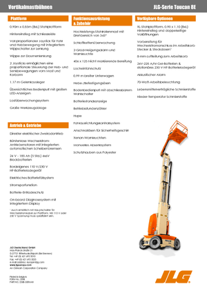 Kołowe platformy robocze z masztem pionowym JLG-Toucan Toucan 8 E