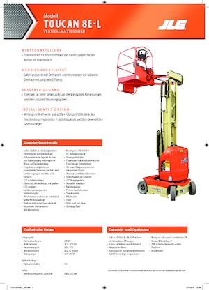 Kołowe platformy robocze z masztem pionowym JLG-Toucan Toucan 8E-L