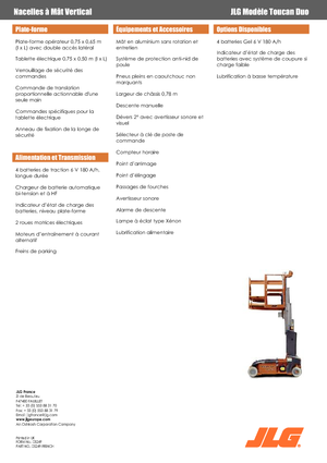 Kołowe platformy robocze z masztem pionowym JLG-Toucan Toucan-DUO
