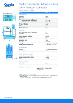 Kołowe teleskopowe platformy robocze Genie GRC-12 Runabout