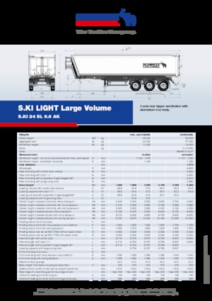Naczepy wywrotki Schmitz Cargobull S.KI LIGHT 24 SL 9.6 AK