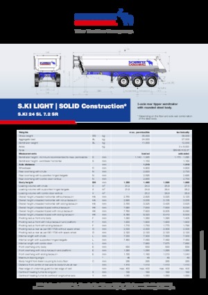 Naczepy wywrotki Schmitz Cargobull S.KI SOLID 24 SL 7.2 SR