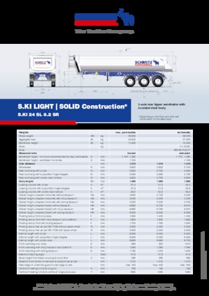 Naczepy wywrotki Schmitz Cargobull S.KI SOLID 24 SL 8.2 SR