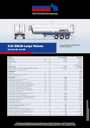 Naczepy wywrotki Schmitz Cargobull S.KI SOLID 24 SL 9.6 SR