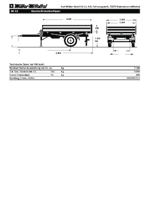 Przyczepy wywrotki Müller Mitteltal EK96
