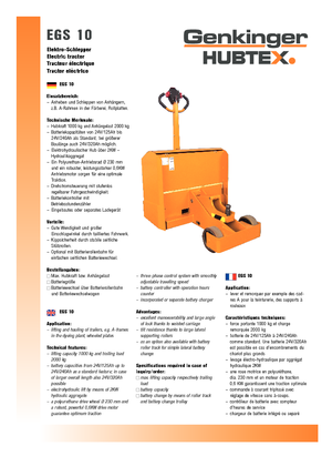 Traktor holowniczy Genkinger EGS 10