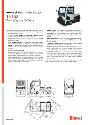 Traktor holowniczy Simai TE 152