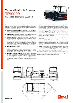 Traktor holowniczy Simai TE 500 RR